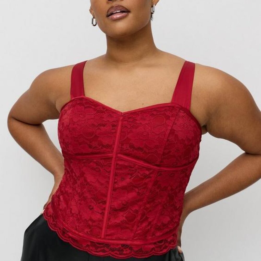 Torrid Satin Lace Corset Top